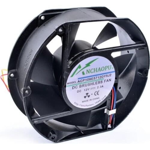 Brand new original ANCHAOPU 109E5712DY5J2 17cm 17251 172*150*51M 12V 2.3A oval 3 line large air volume cabinet metal cooling fan