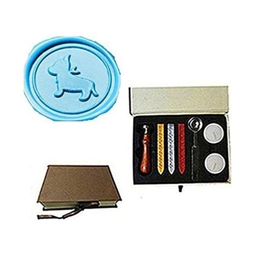 MDLG Vintage Lovely Dog Custom Picture Logo Wedding Invitation Wax Seal Sealing Stamp Sticks Spoon Gift Box Set Kit