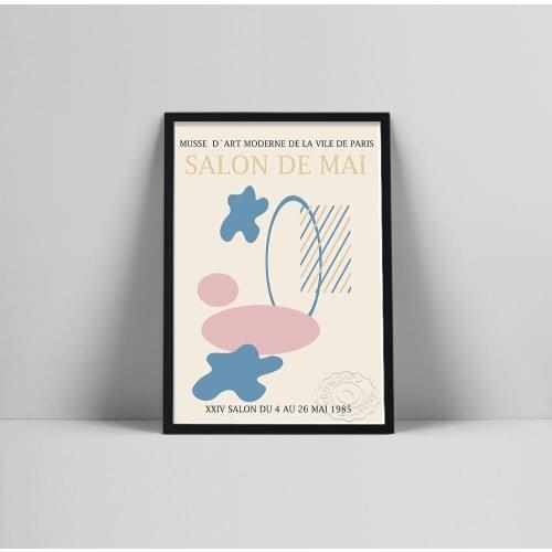 Poster Art Print, Pastel Museum Poster, Abstract Pink Artwork, Mid Century Modern, Pastel Colour, Wall Print, Midcentury Poster