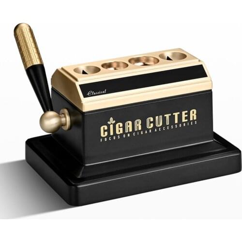 JIFENG Table Style Alloy Stainless Steel Dual Blades Cigar Cutter Super Sharp Cutting Hole Tobacco Cutting Fit COHIBA Cigars