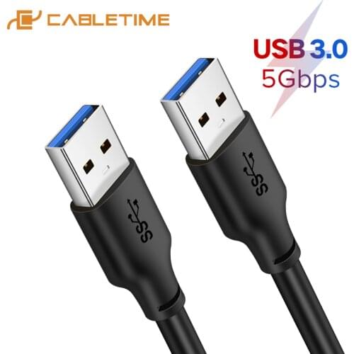 CABLETIME USB to USB A 3.0 Male Type A Cable USB Extension Cable for Radiator HardDisk USB3.0 Data Transfer Cable C266