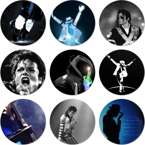 Michael Jackson King POP Icons Pins Badge Decoration Brooches Metal Badges For Backpack Decoration 58mm