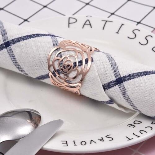 Metal Napkin Rings Hotel Banquet Dinner Table Decoration Supplies Party Tableware Serviette Holder Gold Napkin Buckle