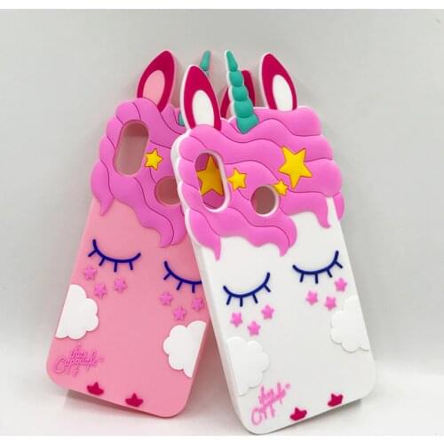 3D Cartoon Pink Unicorn Cat Soft Silicone Case For Xiaomi Mi A2 Lite Cute Horse Case Rubber Bunny Cover Redmi 6A 6 Pro Note 4 4X