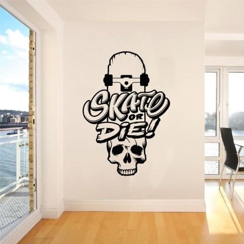 Skate or Die Skateboard Art Wall Decal Sticker For Home Living Decoration Removable A002800