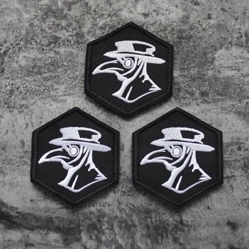 Plague Doctor Schnabel Beak Patch Embroidery Hexagon Chapter DIY Steampunk Military Medical Personnel Armband Sticker