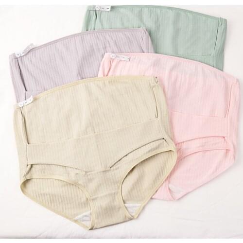 Pregnant womens underwear high waist cotton panties elastic pregnancy belly support adjustable maternity panties