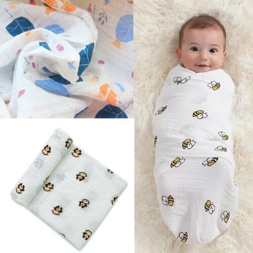 PUDCOCO New Cute Infant Baby Swaddling Blanket Newborn Baby Cotton Swaddle Towel Soft Baby Printed Blanket
