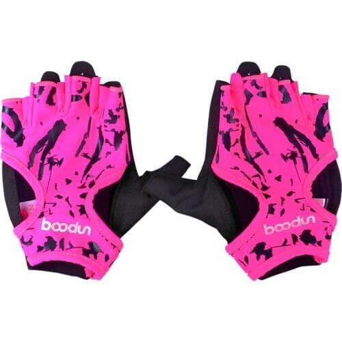 BOODUN Outdoor professional climbing camping rose fitness gloves ladies equipment dumbbell anti-slip half finger sports gloves