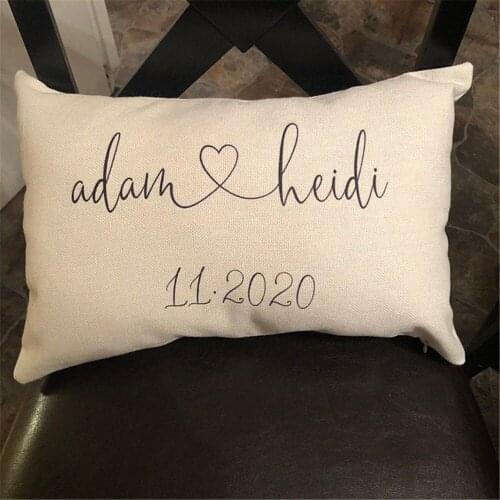 Personalized Wedding Gifts Pillow Cover - Throw Pillow Cover Couples Name Gift & Established Date Custom Pillow Party Gifts