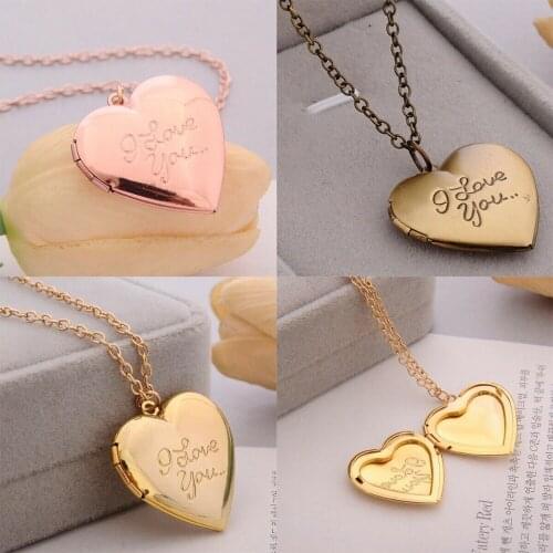 Gift For Lover Couples Custom Message DIY Love Heart Secret Message Locket Necklace Pendant Charm Valentines Day
