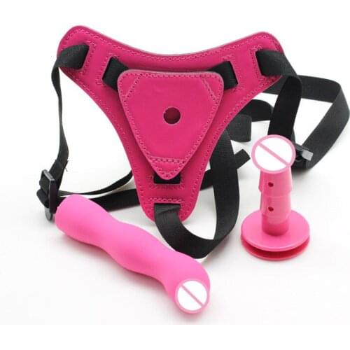 Pink silicone dildos adult games Strap on dildo Harness Lesbian Couples Sex Products women wear pants penis sex toys for womam