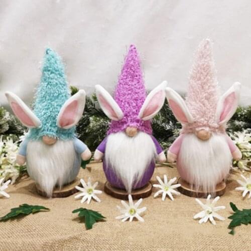 Happy Easter Lovely Doll Easter Bunny Gnomes Spring Gift Table Easter Eggs Rabbit Bunny Plush Faceless Doll