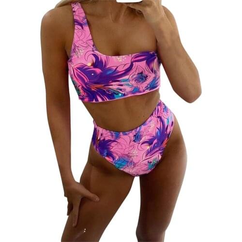 Sagace sexy bikini Z tie dye printed one shoulder womens swimsuit Beach Hot Spring Brazilian push up bikini 2021