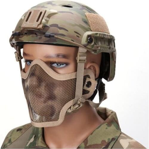 Tactical Airsoft Half Face Mask Steel Mesh Protective Paintball Military Army Cosplay Wargame CS Hunting Accessories