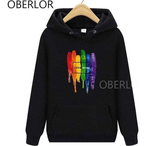 Love Wins Rainbow Lgbt Vogue Style Aesthetic Hoodie Vintage Harajuku Pullovers Sweater Plus Size New Kawaii Women Hoodies