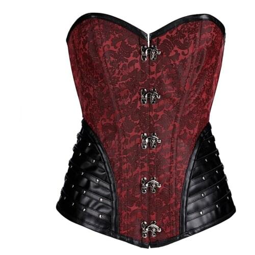 Women Retro Gothic Corset Casual Steampunk Cosplay Costumes Female Sleeveless Sexy Corsets Overbust