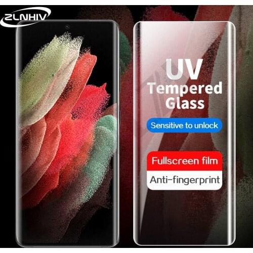 ZLNHIV UV full glue for Samsung Galaxy S20 plus S21 ultra tempered glass phone screen protector protective Film