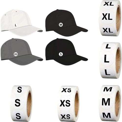 1Inch/500pcs White Round XS/S/M/L/XL/XXL/XXXL Clothing Size Label Sticker for clothing Shoes Hat Underwear Bra Tags