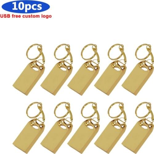 10pcs Personalize logo free metal usb flash drive 32gb 64gb 128gb new high speed usb stick 4gb 8gb 16gb real capacity waterproof
