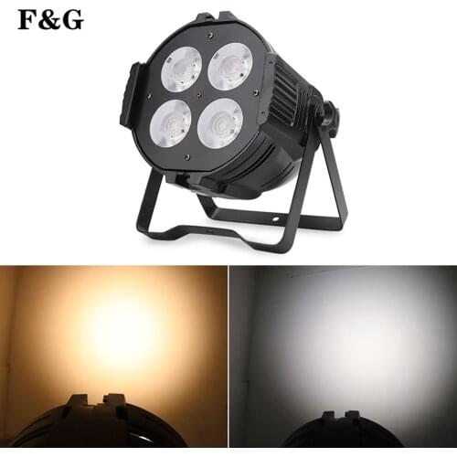 200W COB 4x50W Cool White and Warm White Led Par Can 4/8 DMX DJ Stage Light Theater Party Disco Wash Spotlight With Barn Door