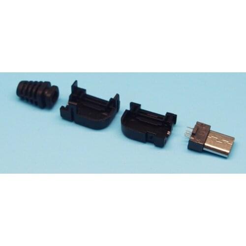 25set 4 in 1 Micro 5p usb male plug elbow splint type 5P