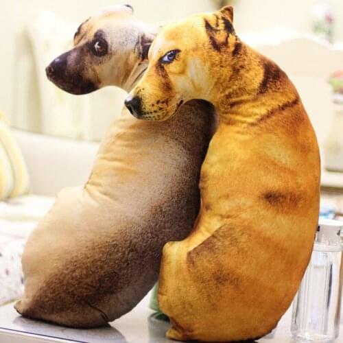 3D Plush Simulation Dog Tiger Cushion Kids Toy Stuffed Animal 40cm Creative Pillow Sofa Anime Toys For Children Birthday Gifts
