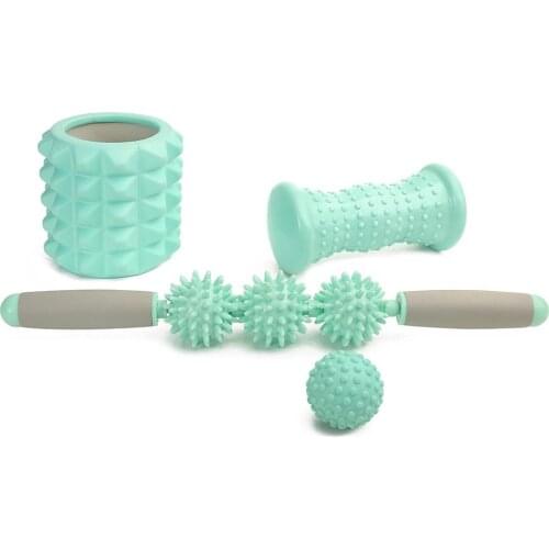 4Pcs/Set Hedgehog Point Massager Foam stick Muscle Relaxation Massager Ball Foot Massage Ball Set Muscle Massager Tools Set
