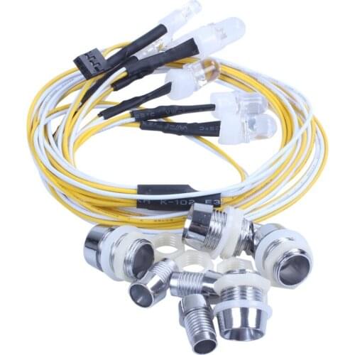 8 LED Light Kit Rc Truck Led Lights Kit Rc Car Headlights Taillight for Truck Rc Car Tank HSP Rc Car Accessories White Red Yello