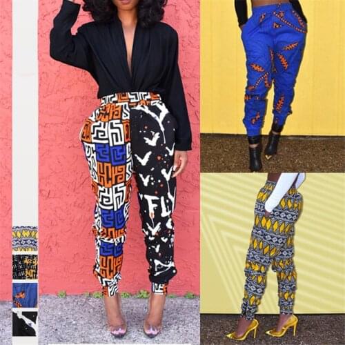 African Ladies Clothes 2020 Autumn Dashiki Print Trousers Elastic Waist Ankara Fashion High Harem Pant African Dresses for Women