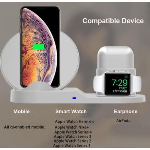 3-in-1 Qi Mobile Phone Charging Stand Wireless Charger Dock Fast Wireless Phone Charging Dock Station For iPhone Accessories