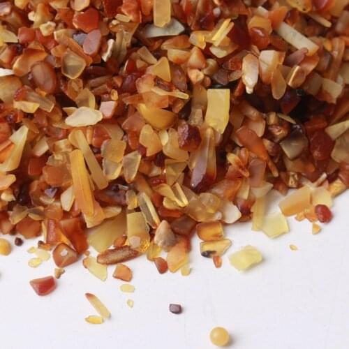 500g Yellow Amber Crystal Gravel Polished Healing Decorative Rock