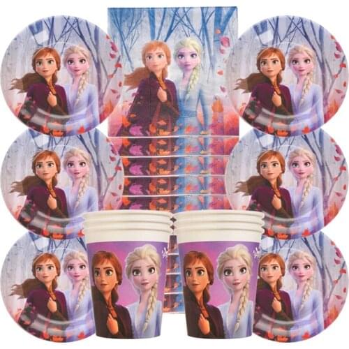 Disney Frozen Birthday Party Decorations Kids Girl Party Supplies Party Cup Plate Flag For Kids Party Baby Shower Girls Gifts