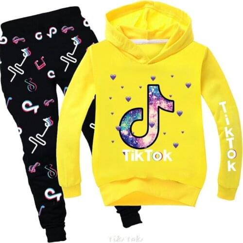 Cartoon Tik Tok Girl Kid Colorful Autumn Hoodie Child Baby Long Sleeve Outer Coat Tops Sweatshirt Fashion Clothes
