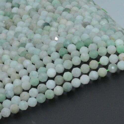 Natural Burma Jade Faceted Round Beads 4.5mm