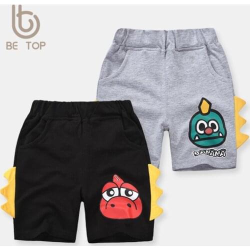 Baby boys summer shorts 1-9T kids pure cotton cartoon dinosaur knee length pants children elastic beach pants sport trousers