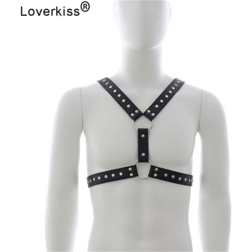 Loverkiss Bdsm Men Bodyformers Male Harness Sex Fetish Corsets Adult Games Faux Leather Bondage Dress Sex Toys for men