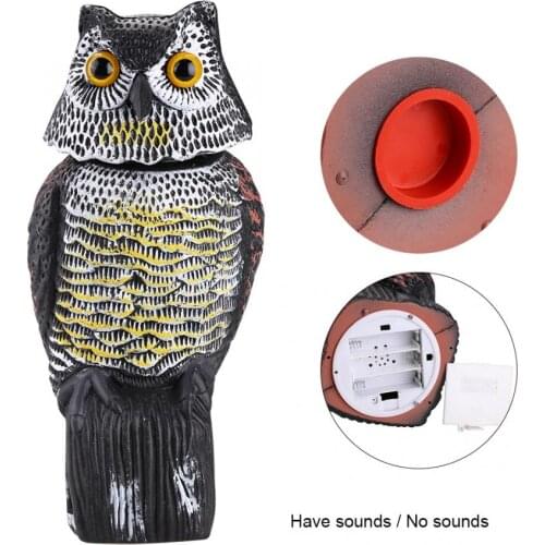 Bird Scarer Prowler Owl Garden Rotating Head Owl Decoy Protection Repellent Bird Pest Control Scarecrow Garden Yard Decor