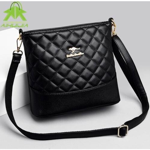 Fashion Lozenge Womens Shoulder Bags Solid Color Pu Leather Women Messenger Bag 2021 New Designer Female Handbag High Quality