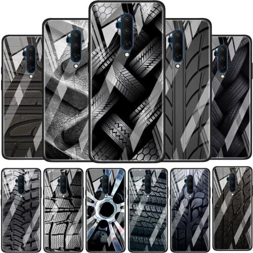 Tire Tread Wheel Fashion Tempered Glass Cover For OnePlus Z 7 8 9 7T 8T 9R Nord 5G Pro Silicone Phone Case Coque