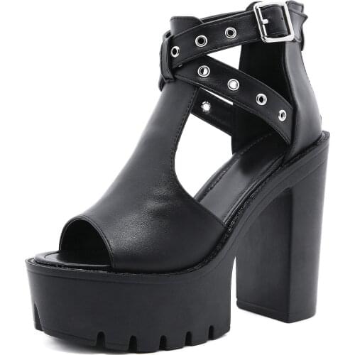 New Arrival Womens Sandals Summer Platform Pumps Party Shoes Heels Peep Toe Size 40 41 42 qq052