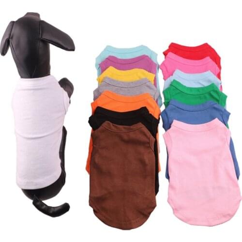 Pet Dogs Clothes Spring Summer Dog Solid Color Small Dogs Puppy Vest Sleeveless Soft Breathable Elasticity Dog T-Shirt For Teddy