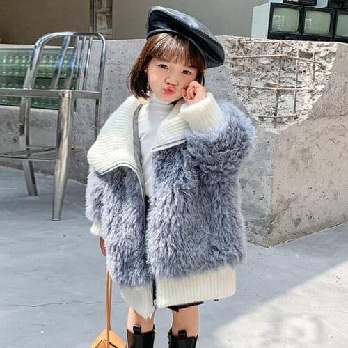2020 Autumn Winter Fur Coat For Girls Jacket Fashion Children Warm Thicken Outerwear Coats Kids Teenagers Clothes 3-12 Year