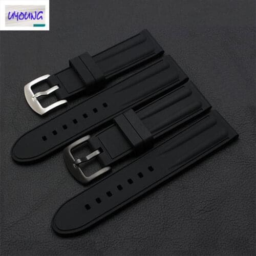 UYOUNG quality of silicone strap for hours and 22 mm 24 mm with a for the mens belt waterproof watch accessories