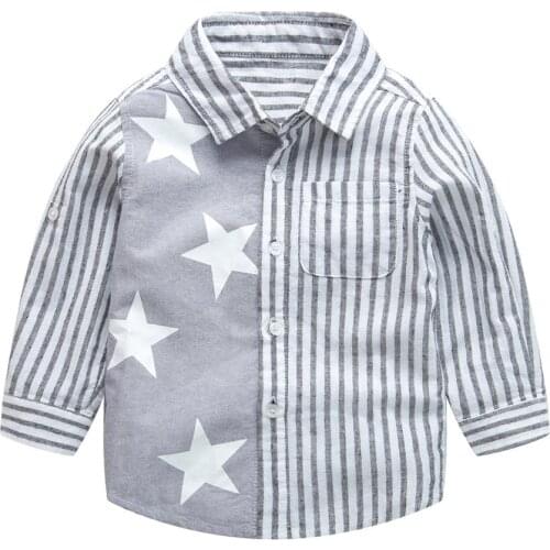 VTOM Baby Boys Shirts New Fashion Kids Clothes Baby Striped Shirts Children Clothing Long-sleeved Shirt for Kids Wear XN57
