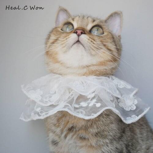 Cat Cute Princess Lace Bib Saliva Towel Dog Bib Small and Medium Dog Bib Scarf Kitten Accessories Pet Products for Dog