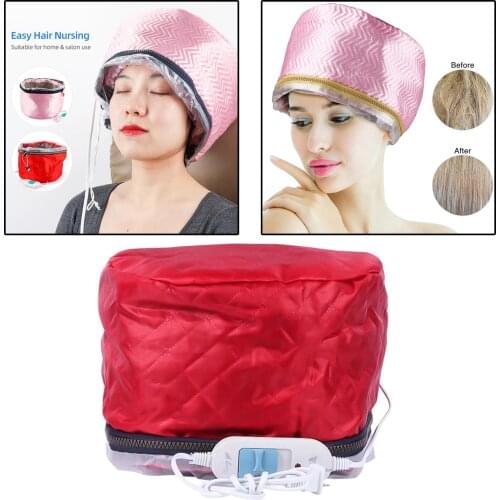 Electric SPA Hair Thermal Treatment Heating Cap Hair Care Steamer Hat Red
