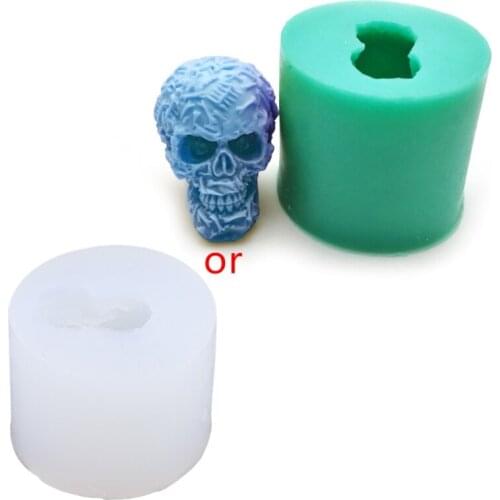 3D Skull Cake Decorative Silicone Mold,Handmade Soap Candle Mold Fondant Jelly C