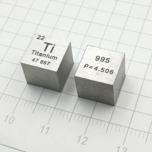 Titanium Ti Periodic Table Cube 99.5% Pure Length 10mm Weight 4.57g