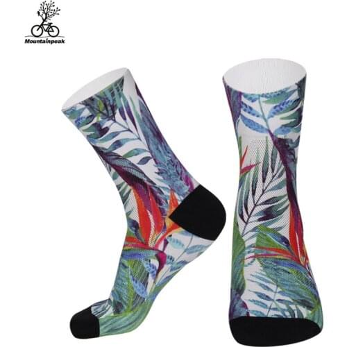 Mountainpeak Cycling Socks Professional Outdoor Sports Socks Men and Women Running Socks Fashionable Printed Knee-high Socks
